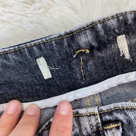 Happy x Nature Womens Gray Acid Wash High Rise Seamed Shorts Size 29 - Picture 4 of 9